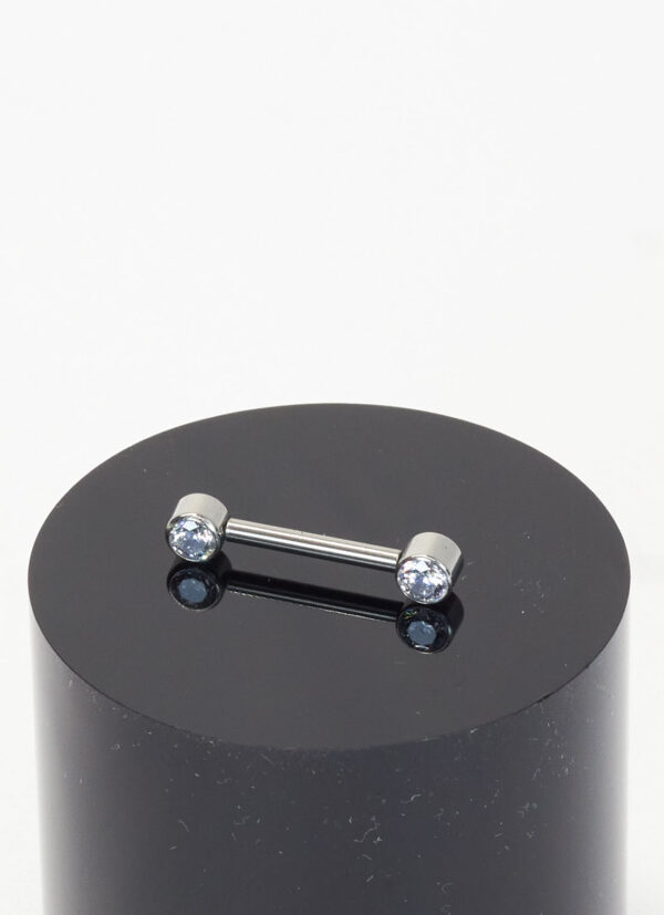tepel piercing met swarovski 14/12mm 4mm steen